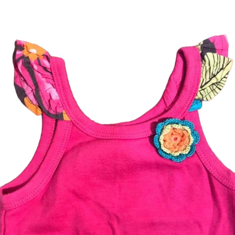 Carter's Tank Top With Crochet Flowers Pink 18 Months - Picture 2 of 4
